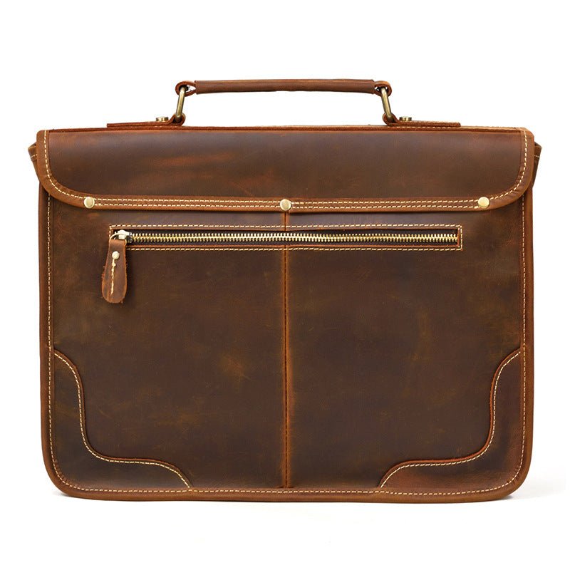 CARUSO British Classic Genuine Leather Briefcase Moxtile