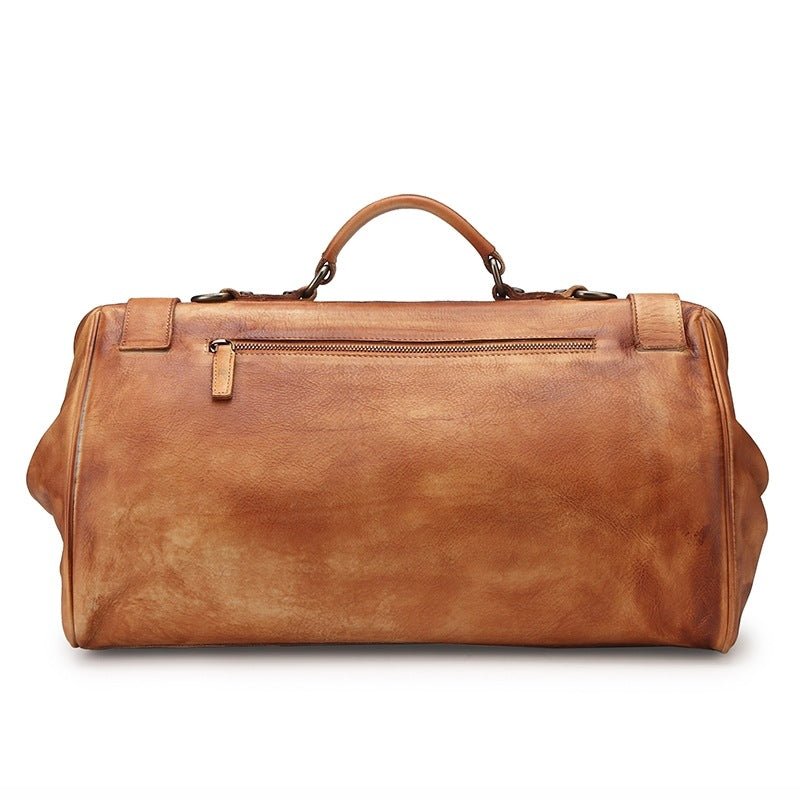 Large Vintage Leather Bag Luxury Travel Bag by Renzo Metti 