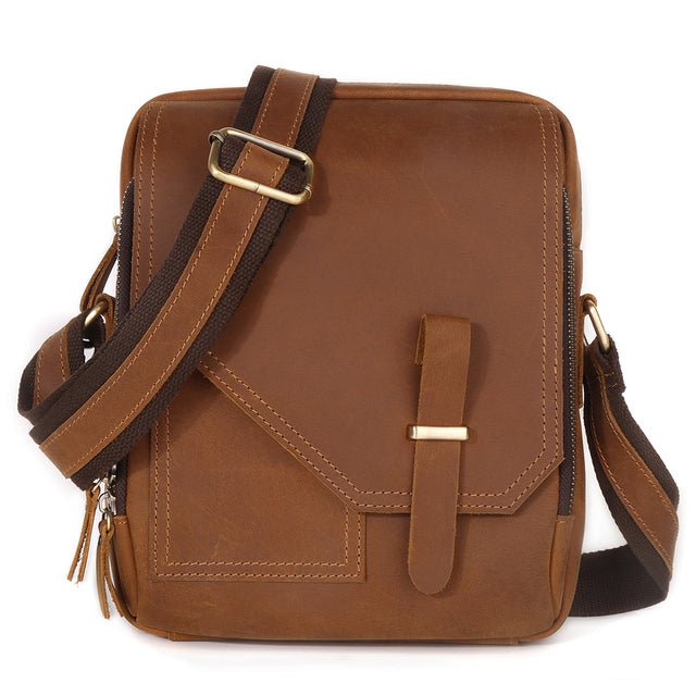JOYIR Genuine Leather Small Messenger Bag for Men Vintage Shoulder Crossbody Bags for Work Business Travel
