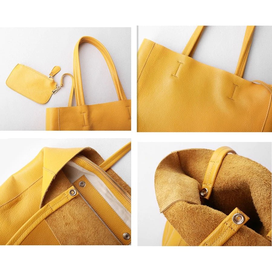 ABITI Soft Casual Leather Tote - Moxtile