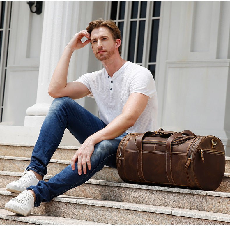 ADRI Casual Leather Duffle - Moxtile