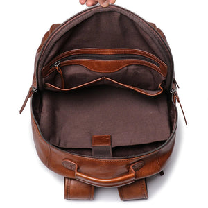 ASARO Casual Leather Backpack - Moxtile