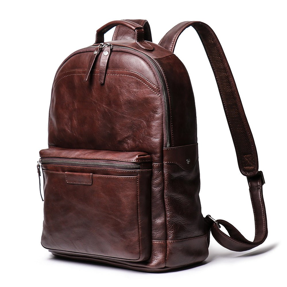 ASARO Casual Leather Backpack - Moxtile