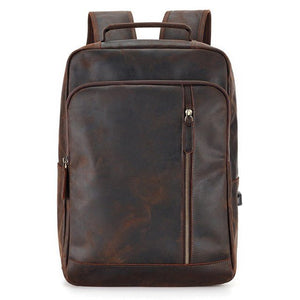 ATTILIO Casual Genuine Leather Backpack - Moxtile