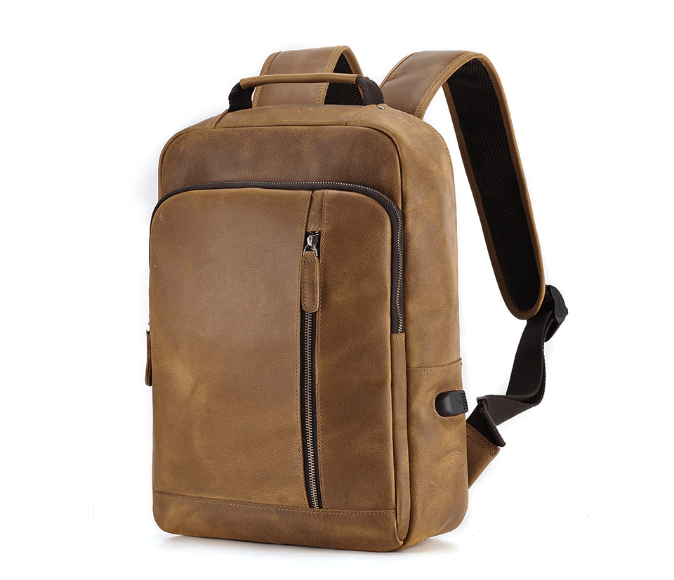 ATTILIO Casual Genuine Leather Backpack - Moxtile