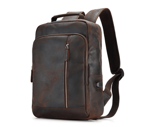 ATTILIO Casual Genuine Leather Backpack - Moxtile