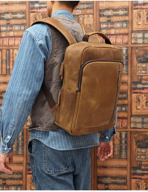 ATTILIO Casual Genuine Leather Backpack - Moxtile