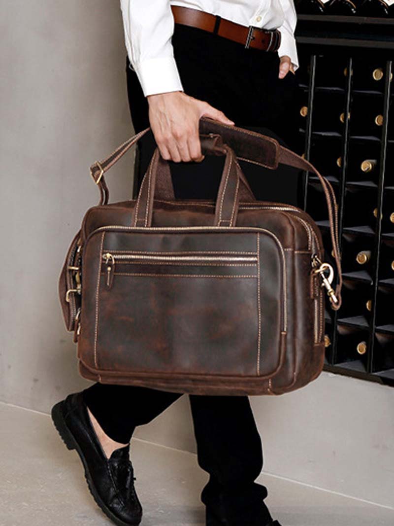 CALISE Genuine Leather Briefcase - Moxtile