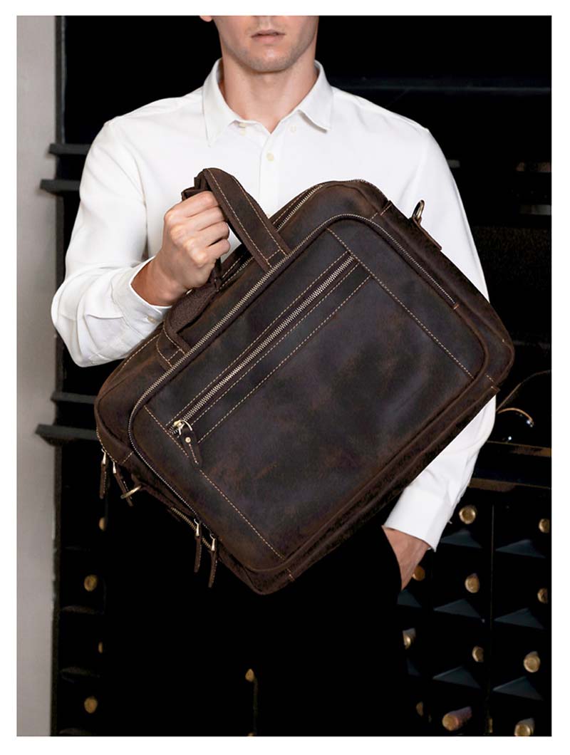 CALISE Genuine Leather Briefcase - Moxtile