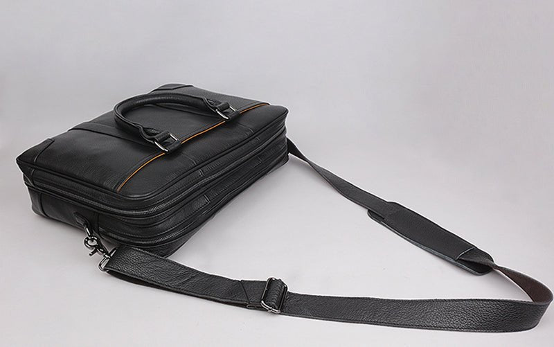 CALVI Genuine Leather Briefcase - Moxtile