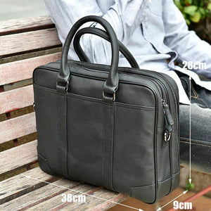 CALVI Genuine Leather Briefcase - Moxtile