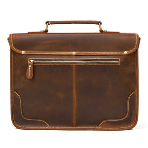 CARUSO British Classic Genuine Leather Briefcase - Moxtile