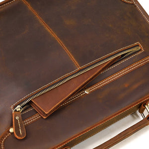 CARUSO British Classic Genuine Leather Briefcase - Moxtile