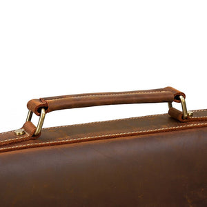 CARUSO British Classic Genuine Leather Briefcase - Moxtile