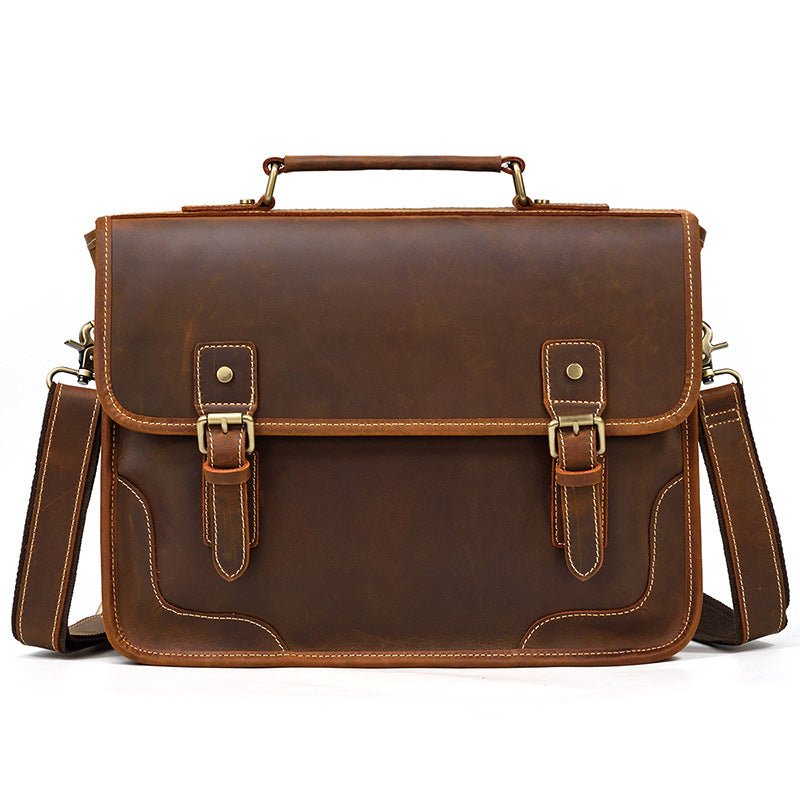 CARUSO British Classic Genuine Leather Briefcase - Moxtile