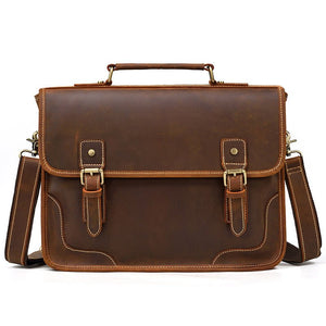 CARUSO British Classic Genuine Leather Briefcase - Moxtile