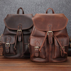 COLUMBO Large Genuine Leather Backpack - Moxtile