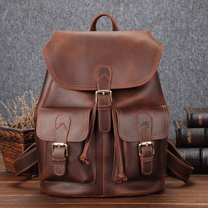 COLUMBO Large Genuine Leather Backpack - Moxtile