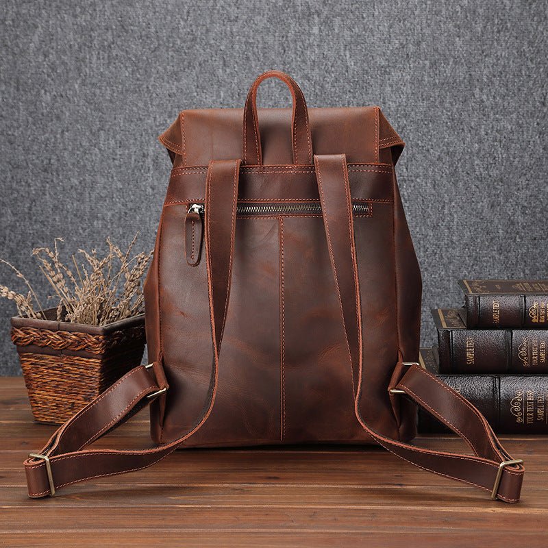 COLUMBO Large Genuine Leather Backpack - Moxtile