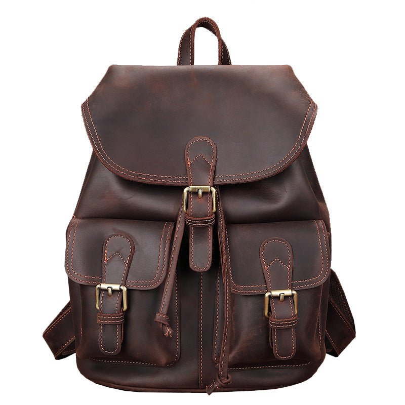 COLUMBO Large Genuine Leather Backpack - Moxtile