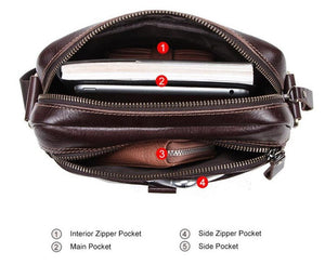 CONTACTS Daily Genuine Leather Messenger Bag - Moxtile