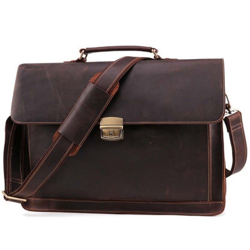 EARLDO Classic Genuine Leather Briefcase - Moxtile