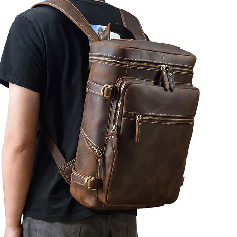 GELAR Minimal Casual Genuine Leather Backpack - Moxtile