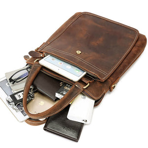 GERACI Cavalier Genuine Leather Messenger Bag - Moxtile