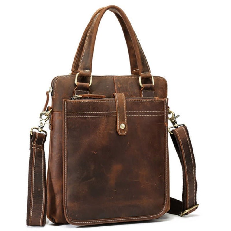 GERACI Cavalier Genuine Leather Messenger Bag - Moxtile