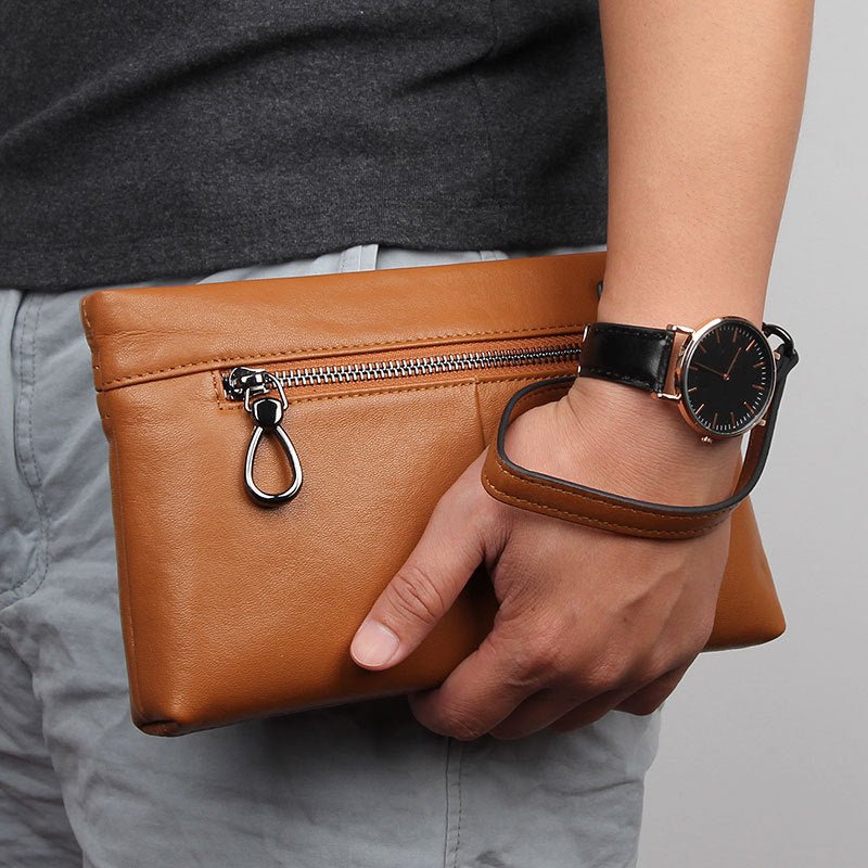 GILIO Leather Leather Men Clutch - Moxtile