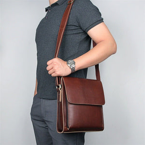 LANDINI Genuine Leather Messenger Bag - Moxtile