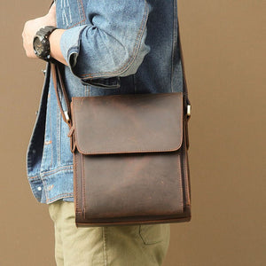 LANDINI Genuine Leather Messenger Bag - Moxtile