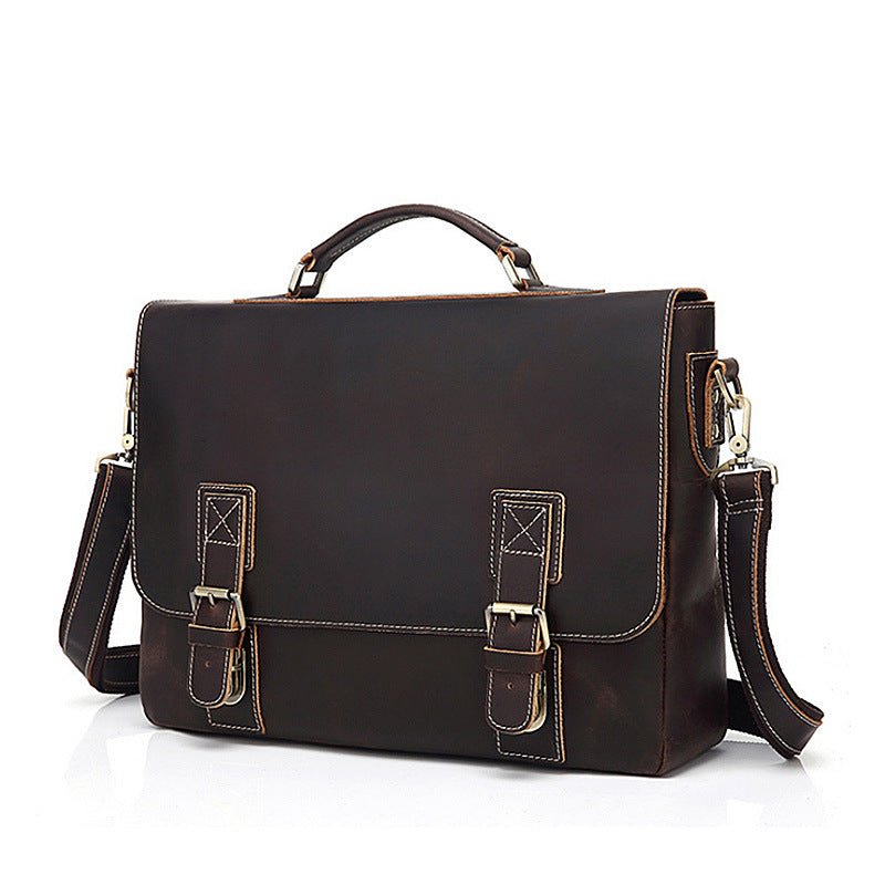 MALETTA Large Genuine Leather Briefcase - Moxtile