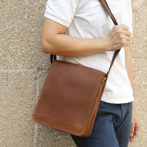 MALLO Minimal Casual Genuine Leather Messenger Bag - Moxtile