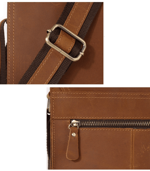 MALLO Minimal Casual Genuine Leather Messenger Bag - Moxtile