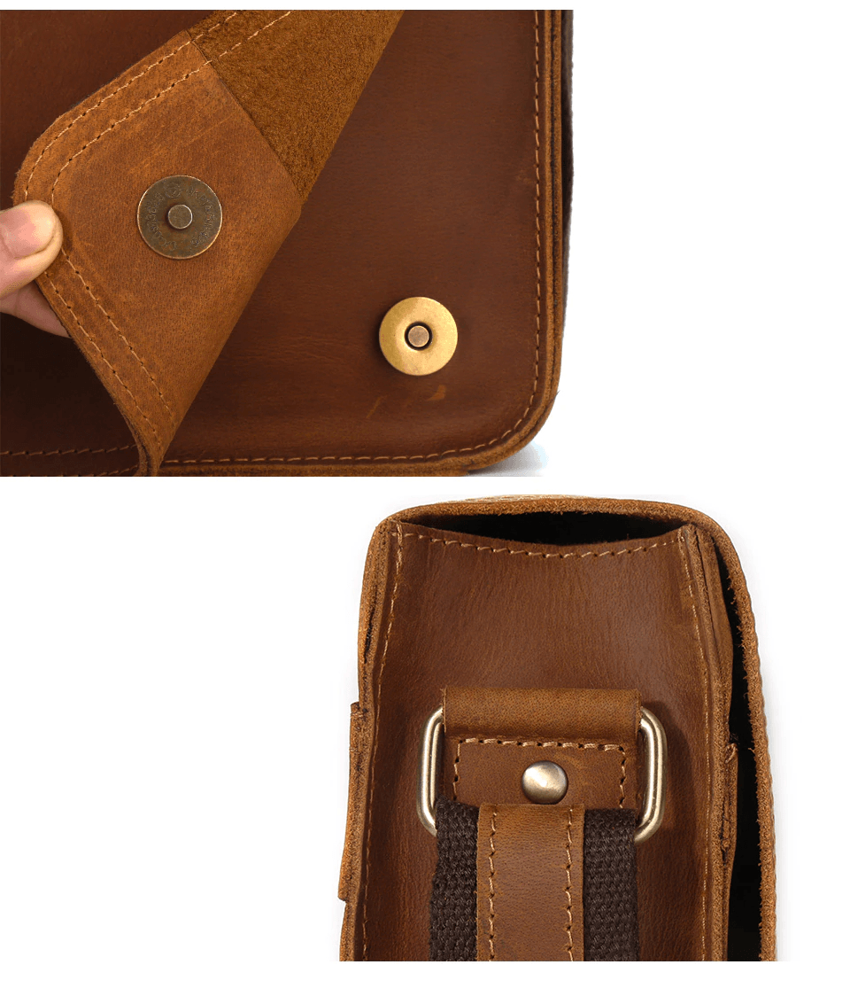 MALLO Minimal Casual Genuine Leather Messenger Bag - Moxtile