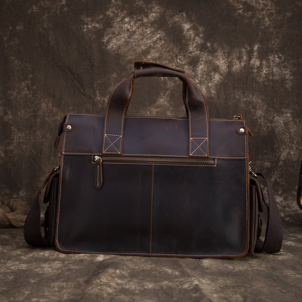 MITARA Large Genuine Leather Briefcase - Moxtile