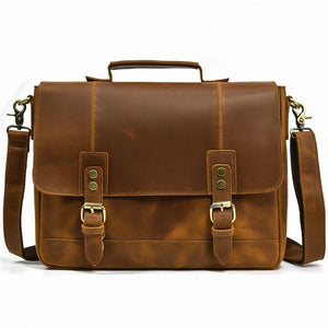 ODORI Large Genuine Leather Briefcase - Moxtile