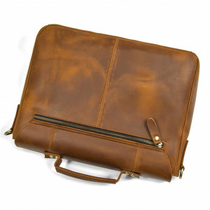 ODORI Large Genuine Leather Briefcase - Moxtile