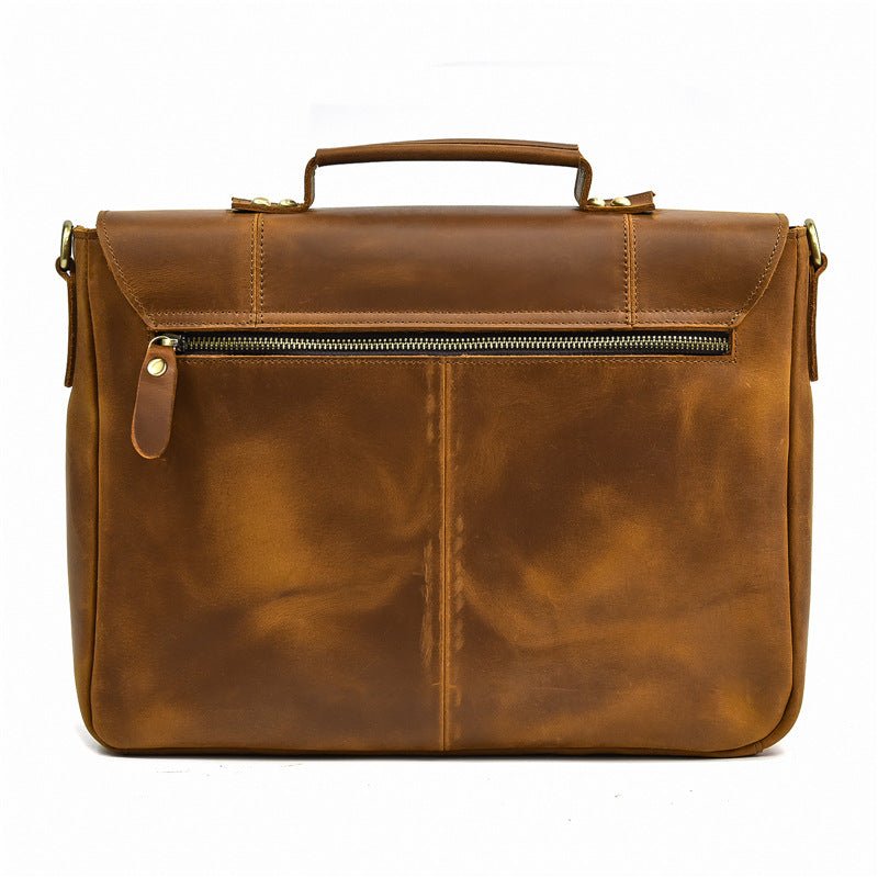 ODORI Large Genuine Leather Briefcase - Moxtile