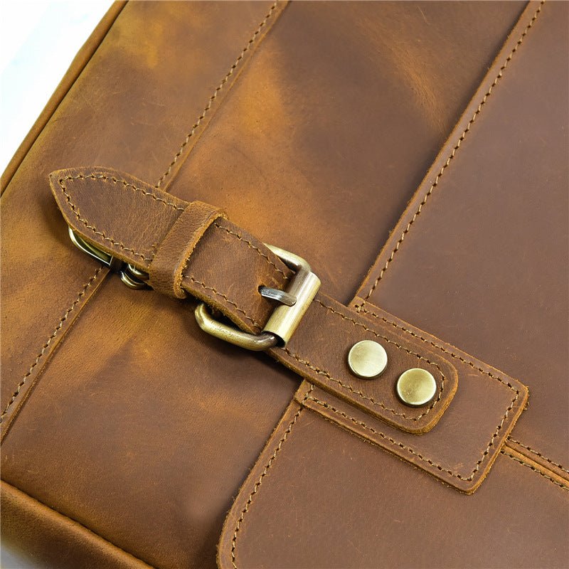 ODORI Large Genuine Leather Briefcase - Moxtile