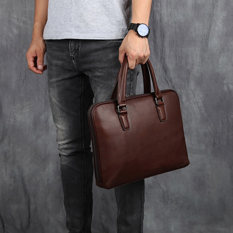 CASTO Daily Genuine Leather Briefcase