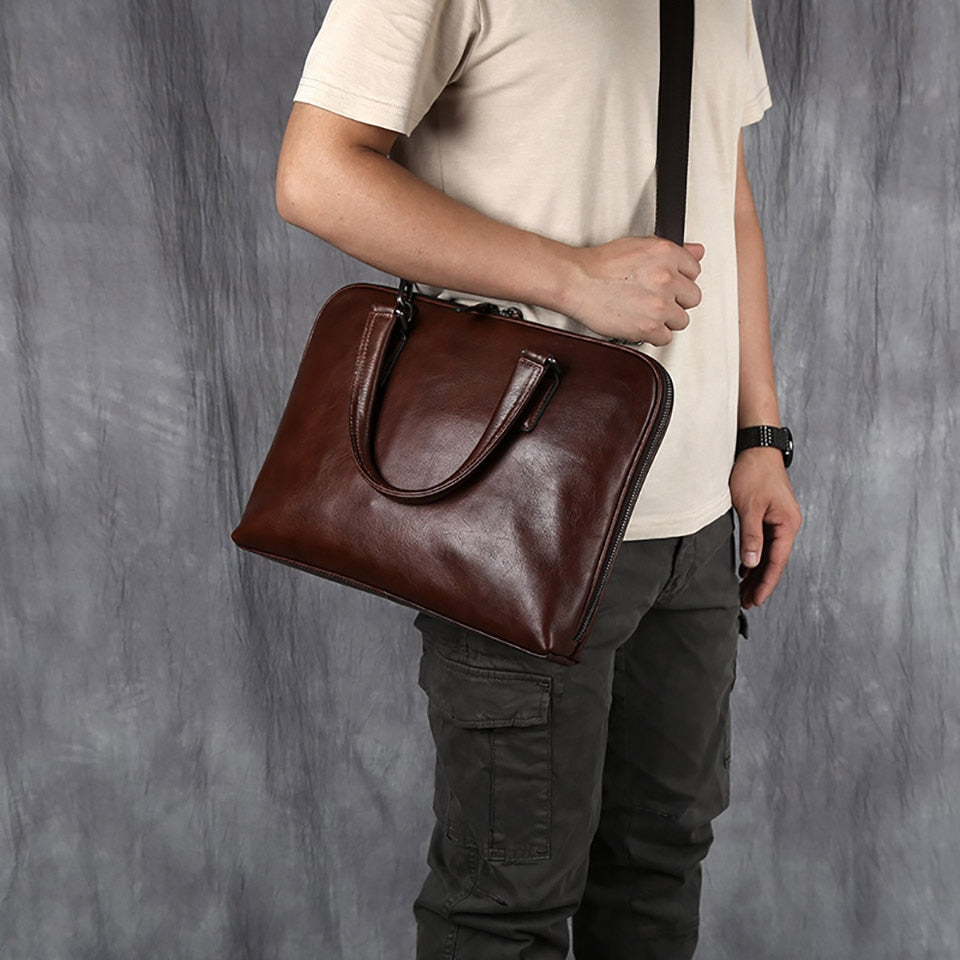 CASTO Daily Genuine Leather Briefcase