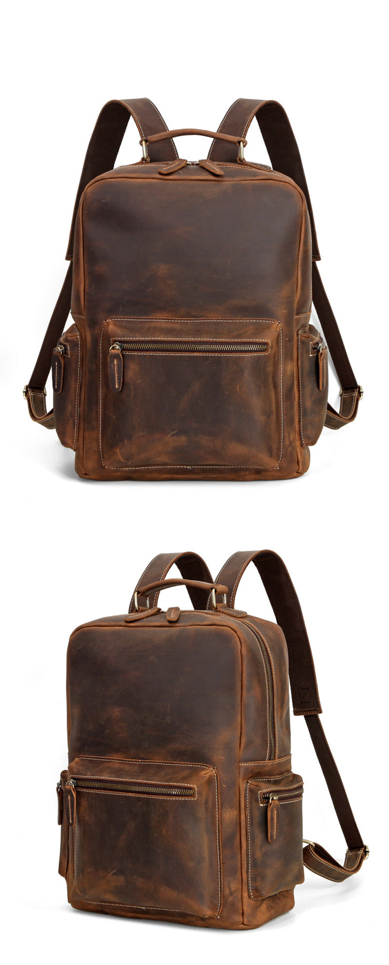 TORTI Minimal Casual Genuine Leather Backpack