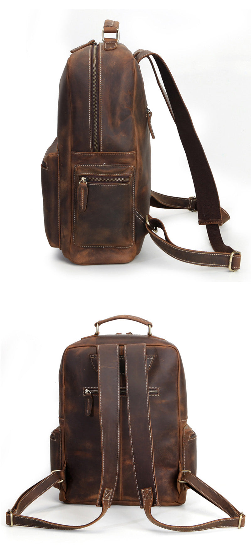 TORTI Minimal Casual Genuine Leather Backpack