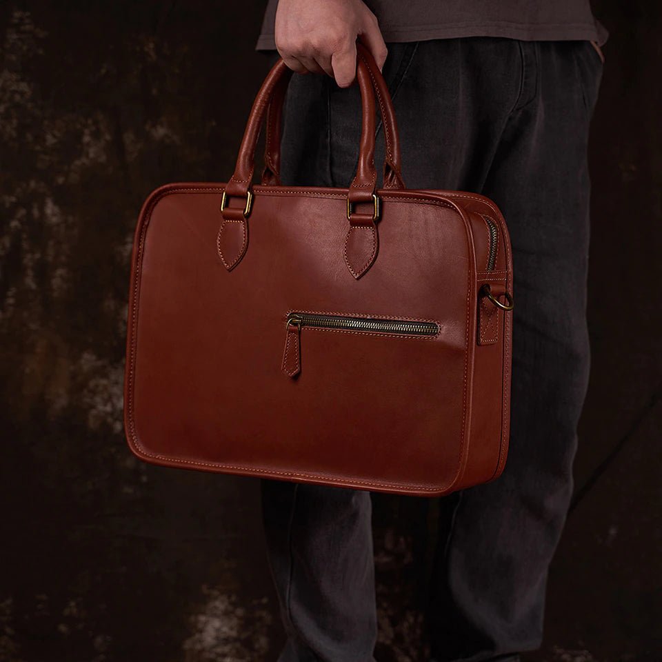 RODIO Soft minimal Genuine Leather Briefcase - Moxtile