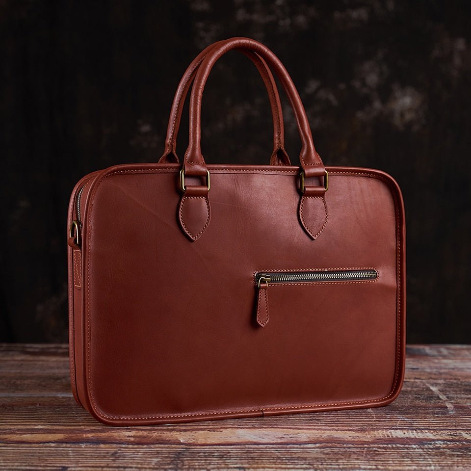 RODIO Soft minimal Genuine Leather Briefcase - Moxtile