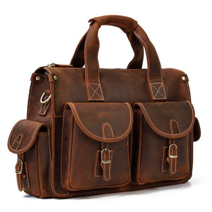 SCATENA Genuine Leather Briefcase - Moxtile