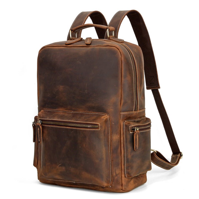 TORTI Minimal Casual Genuine Leather Backpack - Moxtile