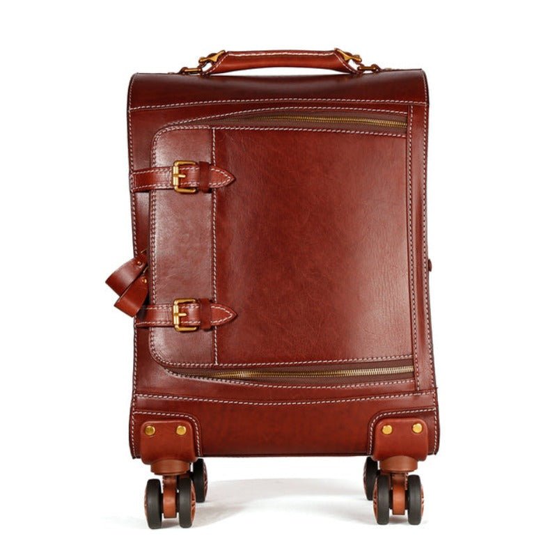 TROISE Luxury Genuine Leather Suitcase - Moxtile